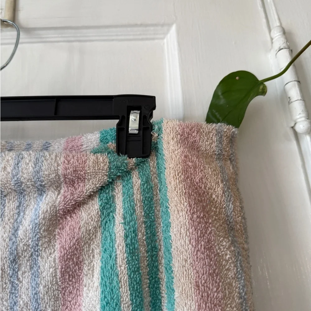 Vintage pink and green towel